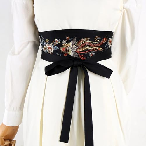 UncleS Floral Pattern Wide Waistband Soft Breathable Belt Adjustable Cable4