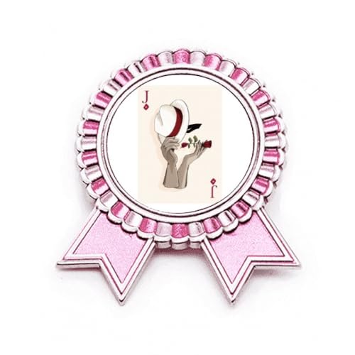 Broche cartes à jouer J Rose en métal taille M à offrir à un amateur de mode