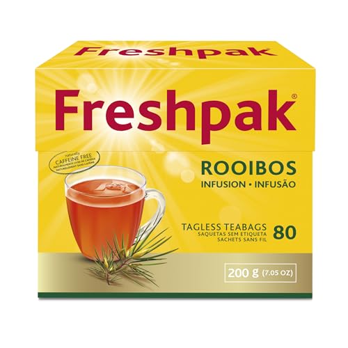 Freshpak® Rooibos Tea, 80 Tea Bags without Label, Natural Premium Rooibos, Naturally Caffeine-Free, Keto-Friendly, Rooibos from South Africa, GMO-Free