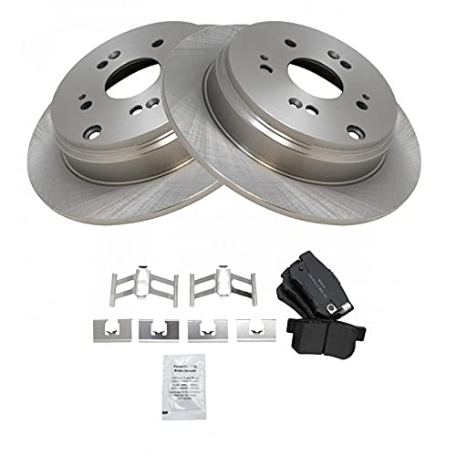 Image of TRQ Rear Brake Pad and Rotor Set Semi Metallic Vented Rotors | For 2007-2012 Acura RDX