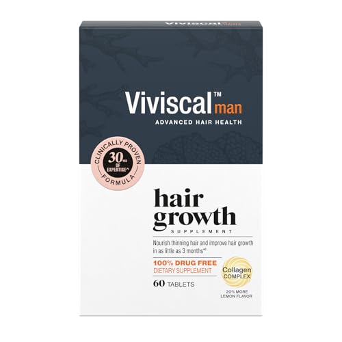 Viviscal Men's Hair Growth Supplements for Thicker Fuller Hair, Clinically