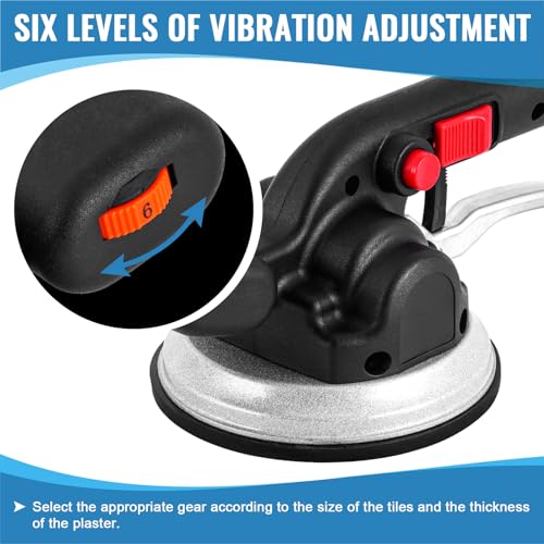 MXBAOHENG Fliesenrüttler 6 Gänge Elektrische Fliesenverlegemaschine 200kg Fliesenvibrator mit Akku 4500mA Fliesen Vibratoren Elektrische Fliesen Vibrationsgerät für 11,8-39,5 Zoll Fliesen (1 AKKU)