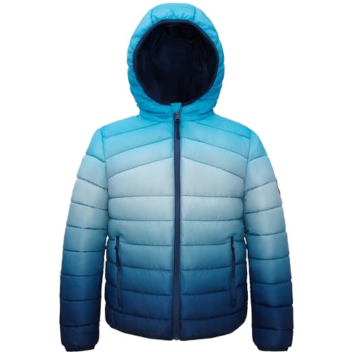 Image of Rokka&Rolla Boys' Reversible Lightweight Water-Resistant Puffer Jacket | Lightweight Breathable Reversible Puffer Makes A Hooded Winter Coat For Boys To Wear During Cold Weather Activity