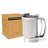 Stainless Steel Pancake Cupcake Batter Dispenser - Great for Cupcakes Belgian Waffles Crepes Muffin Baking (800ml)