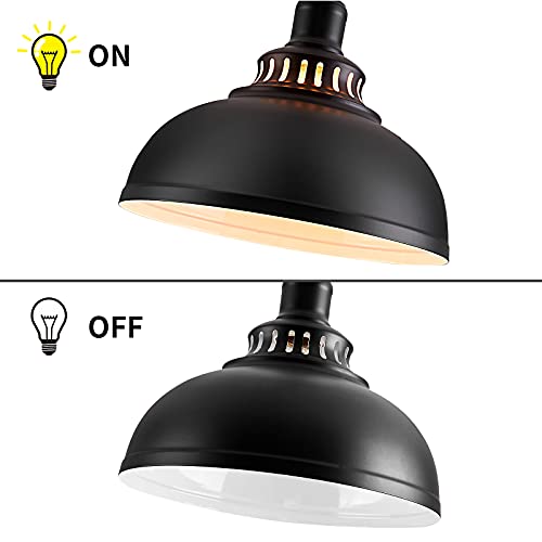 MgLoyht Pendant Lights, Metal Vintage Farmhouse Ceiling Lamp, Hanging Light Fixtures with E26 Base, Industrial Black Pendant Lighting for Hallway Kitchen Island Dining Room Living Room, 10.24in - Image 3