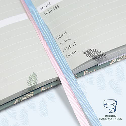 Boxclever Press Address Book with Alphabetical Tabs. Stunning Address Books for Women with 432 Entry Spaces!! Address Book with Tabs, Pocket & Change of Address Labels. 5 x 8’’ (Small - Leaf) - Thumbnail 6
