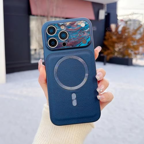 Étui magnétique iPhone 14 bleu foncé : fini les bris d'écran antichoc