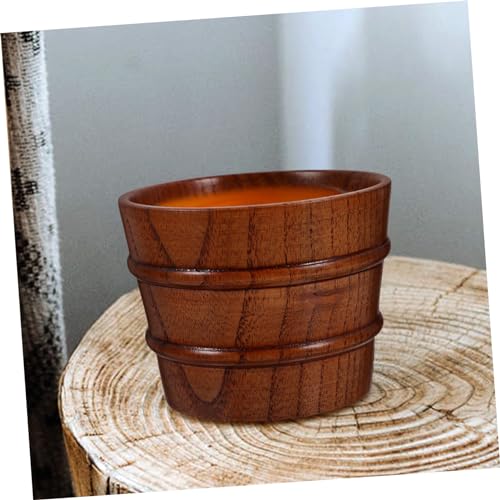 Taza de café de madera set de regalo original vintage con tapas 3 uds 4