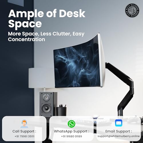 Image of White Mulberry |DIY| Economical Gas Spring Monitor Arm | Desk Mounted Monitor Stand for 15-32 Inch Monitors |9Kg Screen Capacity|VESA 75X75&100X100| Adjustable Metal Desk Monitor Mount-(Single Screen)