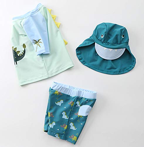 Baopteil Baby Toddler Boys Two Pieces Swimsuit Sets Kids Boy Bathing Suit Rash Guards Sunsuit Swimwear With Hat Upf 50+ Fba (Green, 9-18 Months) #TOP1