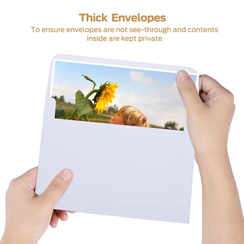 Ohuhu A7 Printable White 5X7 Envelopes 100 Pack - Quick Self Seal, For 5X7 Cards, Perfect For Christmas Cards, Weddings, Invitations, Photos, Graduation, Baby Shower, 5.25 X 7.25 Inches #TOP3