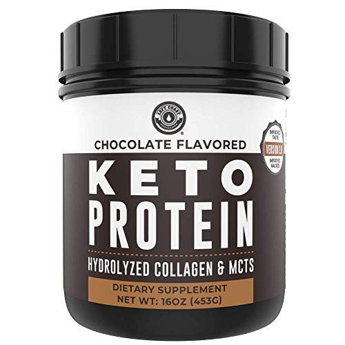 Keto Collagen Protein Powder Chocolate, 10g Grass-Fed Collagen, 5g MCT Powder, 1lb, 25 Servings, No Carb Protein Powder, Low Carb Meal Replacement Shakes, Ketogenic Shake Mix by Left Coast Performance