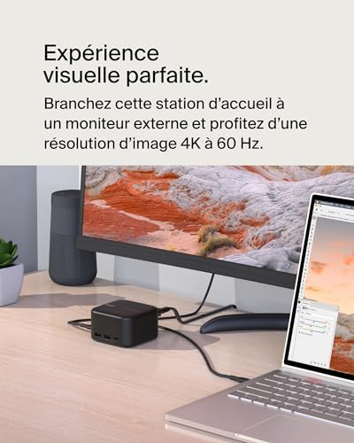 Belkin Station d'accueil GaN USB C 6 en 1 Dock Core pour écran 32'' et plus - vue 10