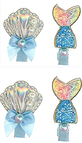 4 Pack Sparkle Mermaid Hair Clip Set Sea Star Shell Hairpin For Girls Toddlers Kids #TOP27