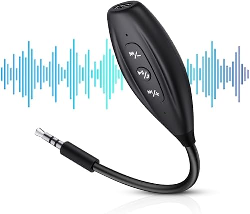 Adaptador AUX Bluetooth 5.1 para soporte de coche, Sirillamadas manos libres, reproductor MP3 Bluetooth de 0.138 in, batería de 20 horas, adaptador