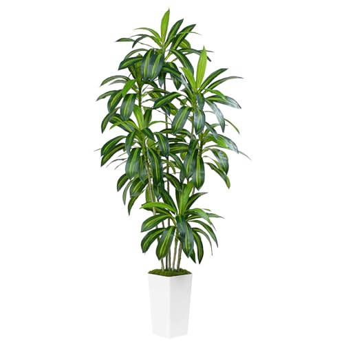 ZEEOZE Dracaena Plant Artificial Tree 7Ft Tall Fake Tropical Floor Plants Potted (Real Touch...