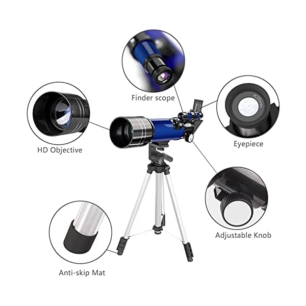 Teleskop für Kinder und Einsteiger für Beobachtung von Himmel und Landschaft- 70mm fernrohr Teleskop Astronomisches Mit… – Bild 3