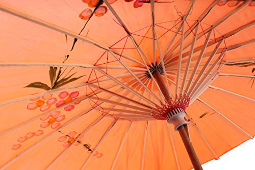 AAF Nommel ® Sonnenschirm 005, Dekoschirm aus Kunstfaser, Wasserfest in orange aus Bambus – Bild 4