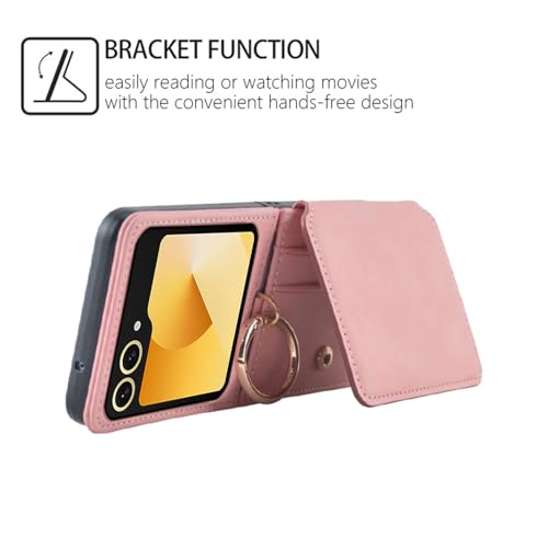 Coque pour Z Flip 6 Asuwish finition premium Or Rose ajustable - 2