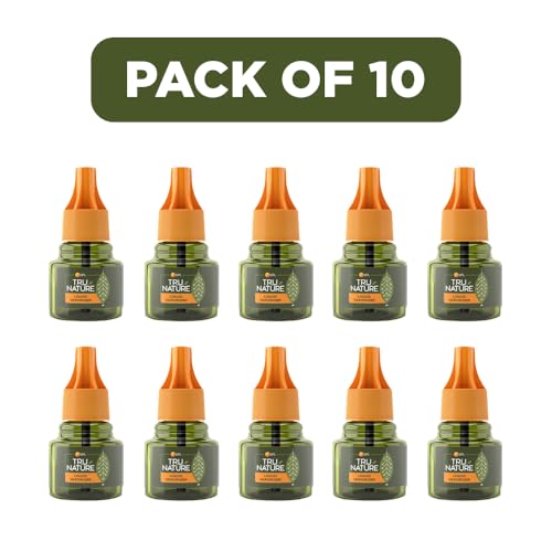 Image of Tru Nature Herbal Mosquito Repellent Liquid Refill 45 ML - Pack of 10 | Fit for All Machines | Paediatrician Certified | Effective for 45 Nights | Plant Based | Chemical Free