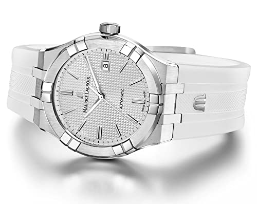 Maurice Lacroix Aikon Silver Dial Automatic 42mm Rubber Strap Swiss Watch | AI6008-SS000-130-22