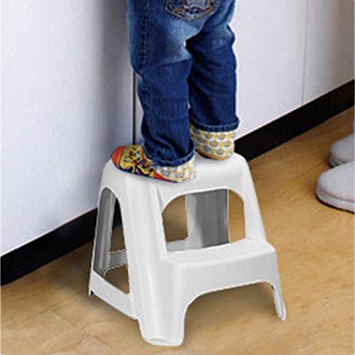 Taburete de escalera de mano portátil gris de 2 capas antideslizante 5