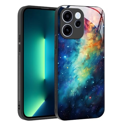 YUXING Cover per Oppo Reno 15 Pro 5G - Abstact Art Geometry Pattern Antigraffio Vetro Back Cover, Custodia Antiurto Antiscivolo Sottile (Starry Sky)