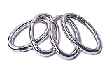 Bobeey 4pcs 29x19mm Spring Oval Rings,Silver Oval Carabiner Snap Clip Trigger Spring Keyring Buckle,Oval Ring for Bags,Purses BBC8 (Silver) …