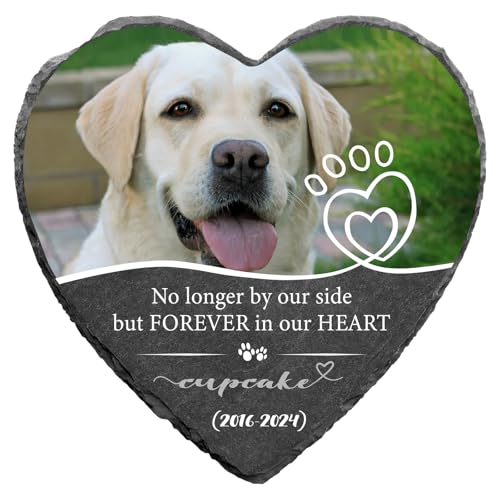 Personalized Heart-Shaped Pet Memorial Stones - Custom Gifts for Dogs & Cats. A Commemorative Keepsake
