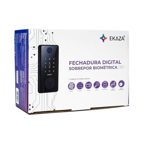 EKAZA Fechadura Digital Biométrica Inteligente Eletrônica De Embutir Sem Maçaneta Wi-Fi - EKDS-T328 - Imagem 6