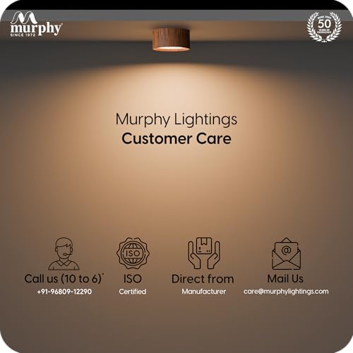 Image of Murphy 3W LED Disc Surface Light Wood Finish | Warm White 3000K | Up to 300 Lumens | Aluminium Body | BIS Approved | 2 Year Warranty | Pack of 6