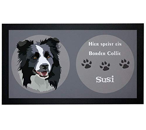 Napfunterlage Hund Border Collie mit Name personalisiert