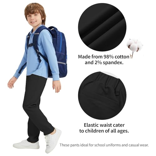 Image of QBK Relaxed Fit Stretch School Uniform Pant Chino Pants for Toddler to Youth Boys and Girls