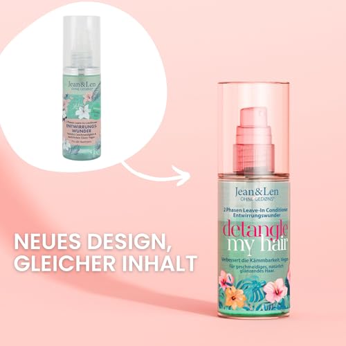 Jean & Len Entwirrungswunder 2-Phasen Leave-In Conditioner, für jeden Haartyp geeignet, entwirrt das Haar & verbessert die Kämmbarkeit, Detangling Spray, ohne Silikone & Parabene, vegan, 100 ml