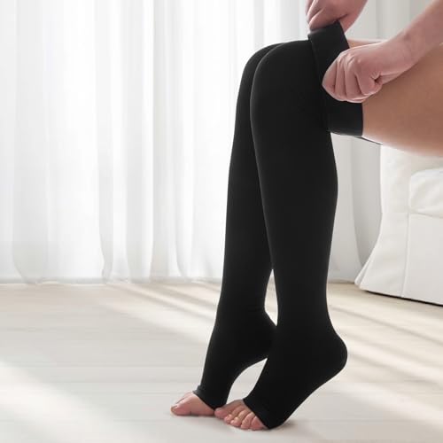 Image of Thigh High Compression Socks Women & Men, 20-30mmHg Thigh High Compression Stockings, Medical Compression Socks with Silicone Dot Band-Best for Varicose Veins, Swelling