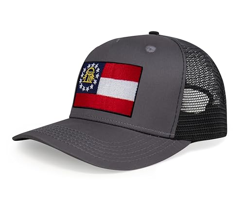 Image of International Tie State Hat for Men and Women, Adjustable Snapback Trucker Baseball Cap with Embroidered Patch