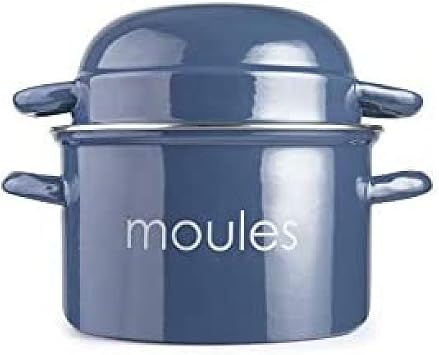IBILI Mussels Pot, Petrol, 18 cm, Enamelled Steel, Suitable for Induction Hobs