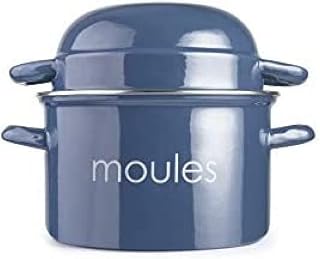IBILI Mussels Pot, Petrol, 18 cm, Enamelled Steel, Suitable for Induction Hobs