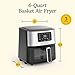 Cuisinart Air Fryer, 6-Quart Basket Large Fryer with 5 Cooking Functions to Roast, Bake, Broil, Air Fry and Keep Warm, 5 Airfryer Presets, Dishwasher-Safe Parts, AIR-200, Stainless Steel & Black