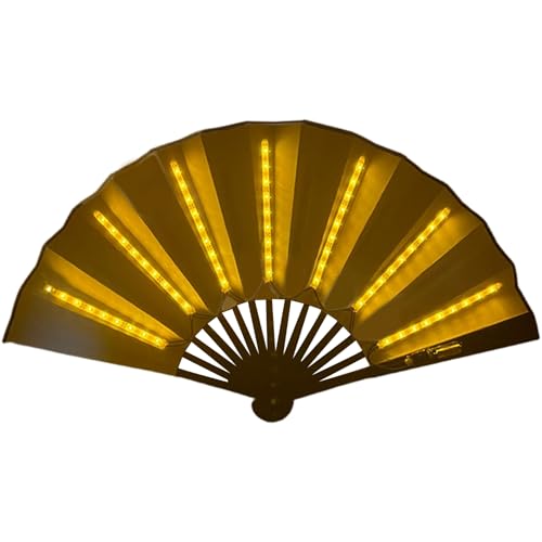 Ventilador LED, 24 ventiladores plegables portátiles con luz LED, ventiladores Rave que funcionan con pilas para discotecas, clubes nocturnos, festivales de música, regalos de fiesta de cumpleaños
