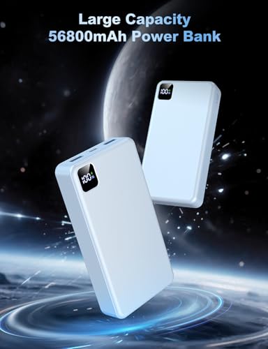 Image of Portable Charger Power Bank, 56800mAh Battery Pack, 22.5W Fast Charging Portable Phone Charger for Camping Travel Essential Compatible with iPhone 17 /16 /15 /14 /13 Series, Samsung, Google,iPad-White