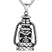 EzzySo Gothique Viking Kerosene Lampe De Kérosène Ghost Titanium Pendentif Collier, Hop Hip-Hop, Motocycliste, Cycliste, Halloween, Fête, Cadeaux pour Hommes Et Femmes (Y Compris La Chaîne),Argent