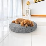 Muddy Mat®Cloud K-9 Bed for Dogs & Cats, Soft & Relaxing Round Dog Bed, Chenille Material, Removable Cover, Washable & Dryer Safe–Grey Medium(35'x35')