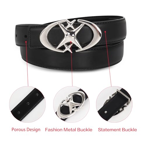 Image of Aurolran Women's Leather Belt with Buckle - Ideal for Dresses, Jeans, and Coats