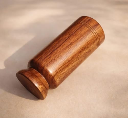 Image of Vijaysar Wood Herbal Glass (90 ml) | Ayurvedic Wooden Tumbler for Wellness | Natural Sugar Management Support | Wooden Cup for Daily Use | Handcrafted Indian Kino Tree Glass (1)