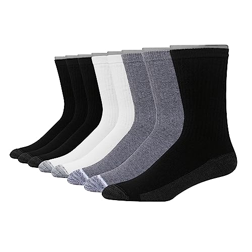 Hanes Ultimate mens Socks, 8-pair Hanes Ultimate Men s 8 Pack Ultra Cushion FreshIQ Odor Control with Wicking Crew Socks White Black , White/Black/Grey Assorted, One Size US