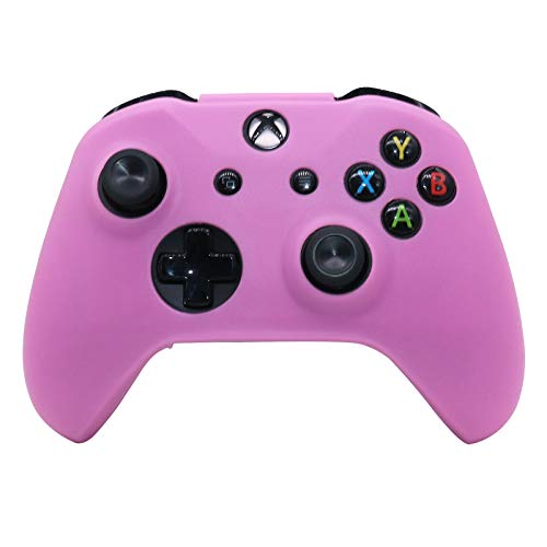 Image of Pink Skins RALAN,Silicone Controller Cover Skin Protector Compatible for Xbox One S /X Controller (Pink Pro Thumb Grip x 2,Cat + Skull Cap &Cover Grip x 2)