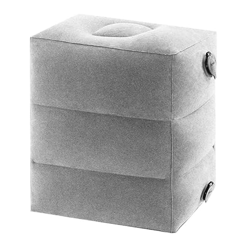 エアーオットマン 高さ調整可能エアーフットレスト 空気入れ 足置き 血行不良 むくみ防止 エコノミークラス症候群防止 エアースツール エアーチェア 飛行機 旅行 足枕 脚枕 ドライブ 出張 新幹線 むくみ対策 エアークッション (白銀 ~Sirogane~