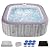 HUGROVE 73 inch Square Inflatable Hot Tub, 4-6 Person Portable Outdoor Spa with 130 Bubble Jets&Insulated Cover, Digital Control Panel, 6 Filters, 110-120V Input, Up to 104°F (Wooden Gray)