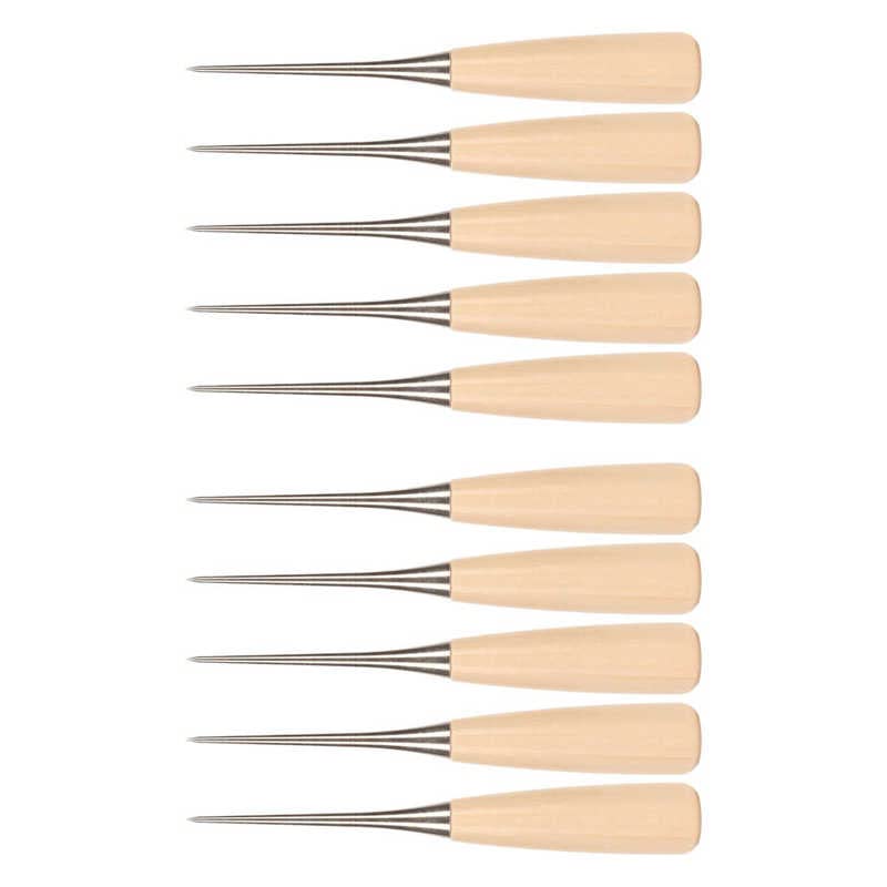 Wooden Handle Awl Labor Saving Multipurpose High Strength Awl Tool Stainless Steel Portable with Case Guard for DIY Sewing for